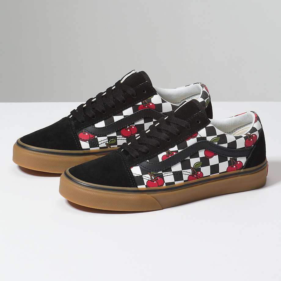 Vans Bayan Spor Ayakkabı Cherry Checker Old Skool Siyah | 89215-961